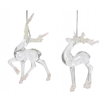 Clear Acrylic Deer with Glitter