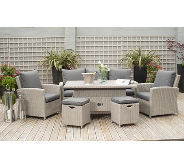 Barbados Dining Set Large with Adjustable Table