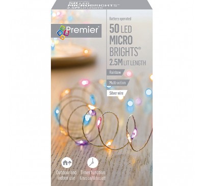 50 Battery Operated Multi-Action MicroBrights Rainbow 50 Battery Operated Multi-Action MicroBrights Rainbow