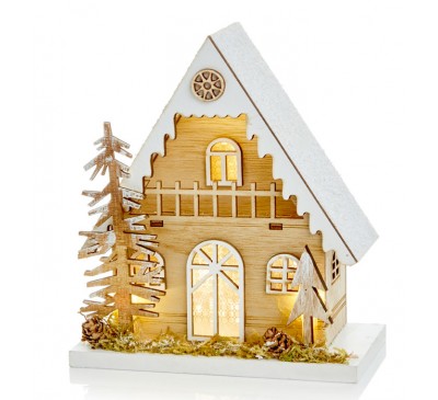 18cm Wooden Christmas House 18cm Wooden Christmas House
