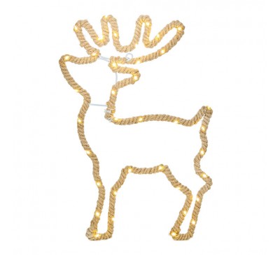 45cm Battery Operated Reindeer LED lights on Hemp Rope 45cm Battery Operated Reindeer LED lights on Hemp Rope