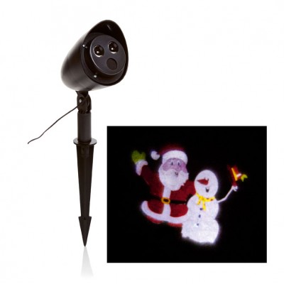 31cm Animated Santa and Snowman Projector