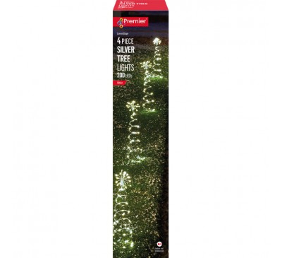 4 Piece 30cm Silver Tree Path Light 4 Piece 30cm Silver Tree Path Light