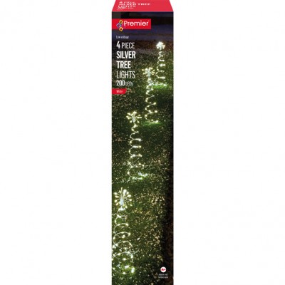 4 Piece 30cm Silver Tree Path Light