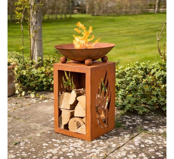 Fuego Firepit and Log Store